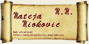 Mateja Mioković vizit kartica